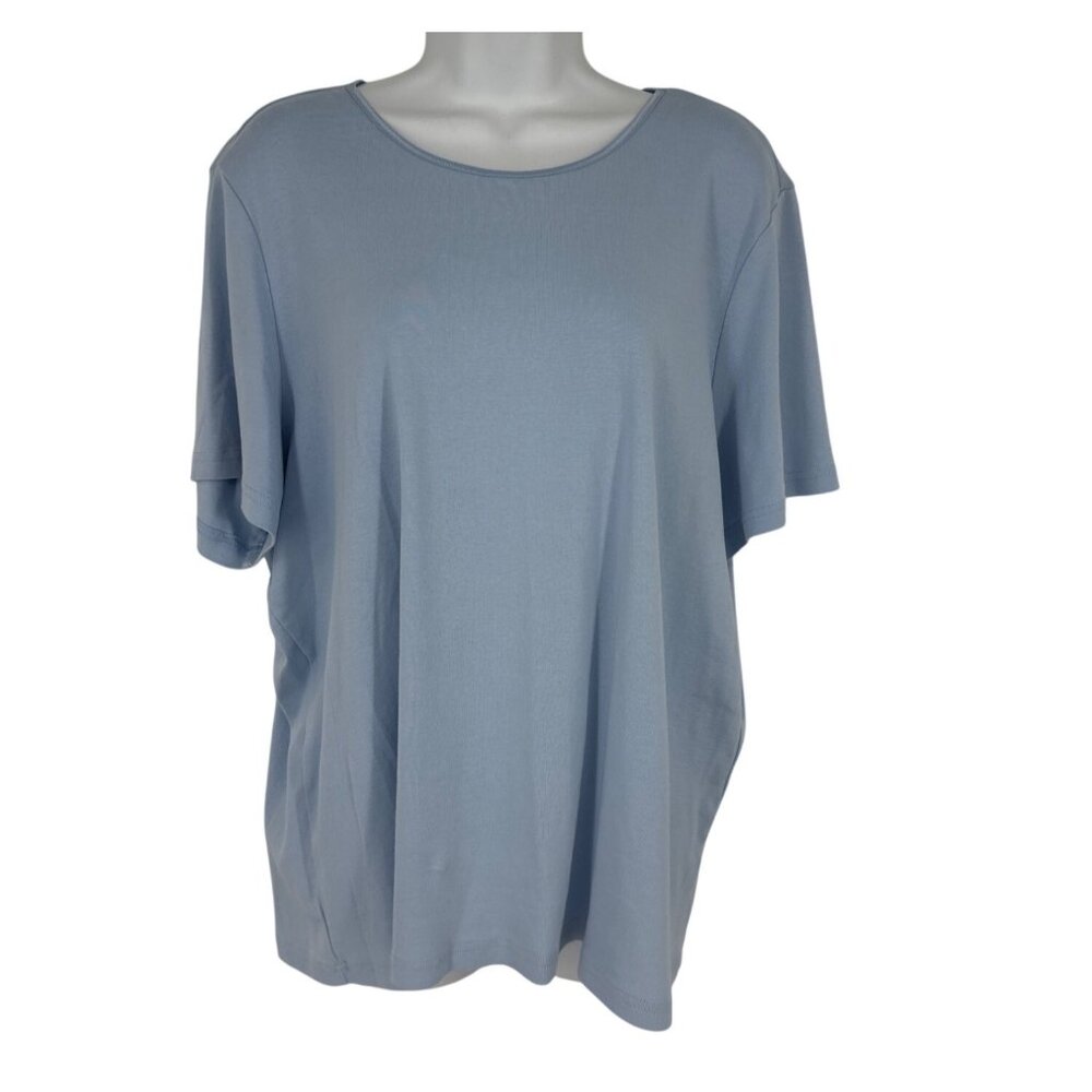 CJ Banks Lot of 2 Scoop Neck Long & Short Sleeve Relaxed Fit Tops Size 2X
